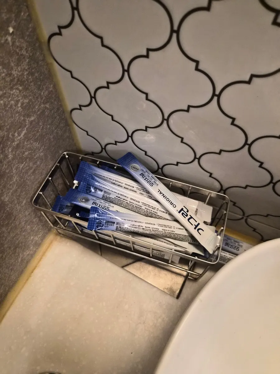 Mouthwash provided in the restroom