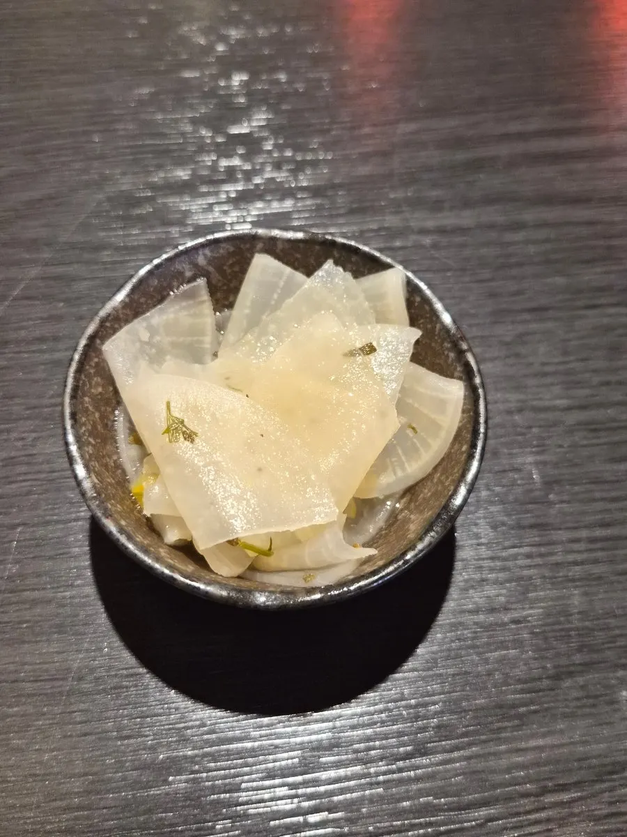 Shredded scallion and cucumber served with the Peking duck