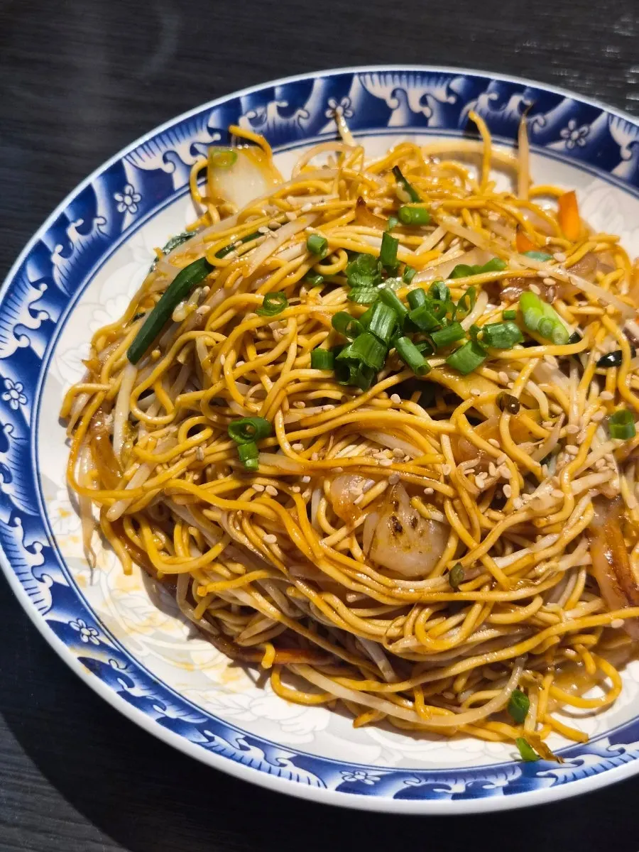 Gang's Duck Hong Kong-style egg noodles with shrimp