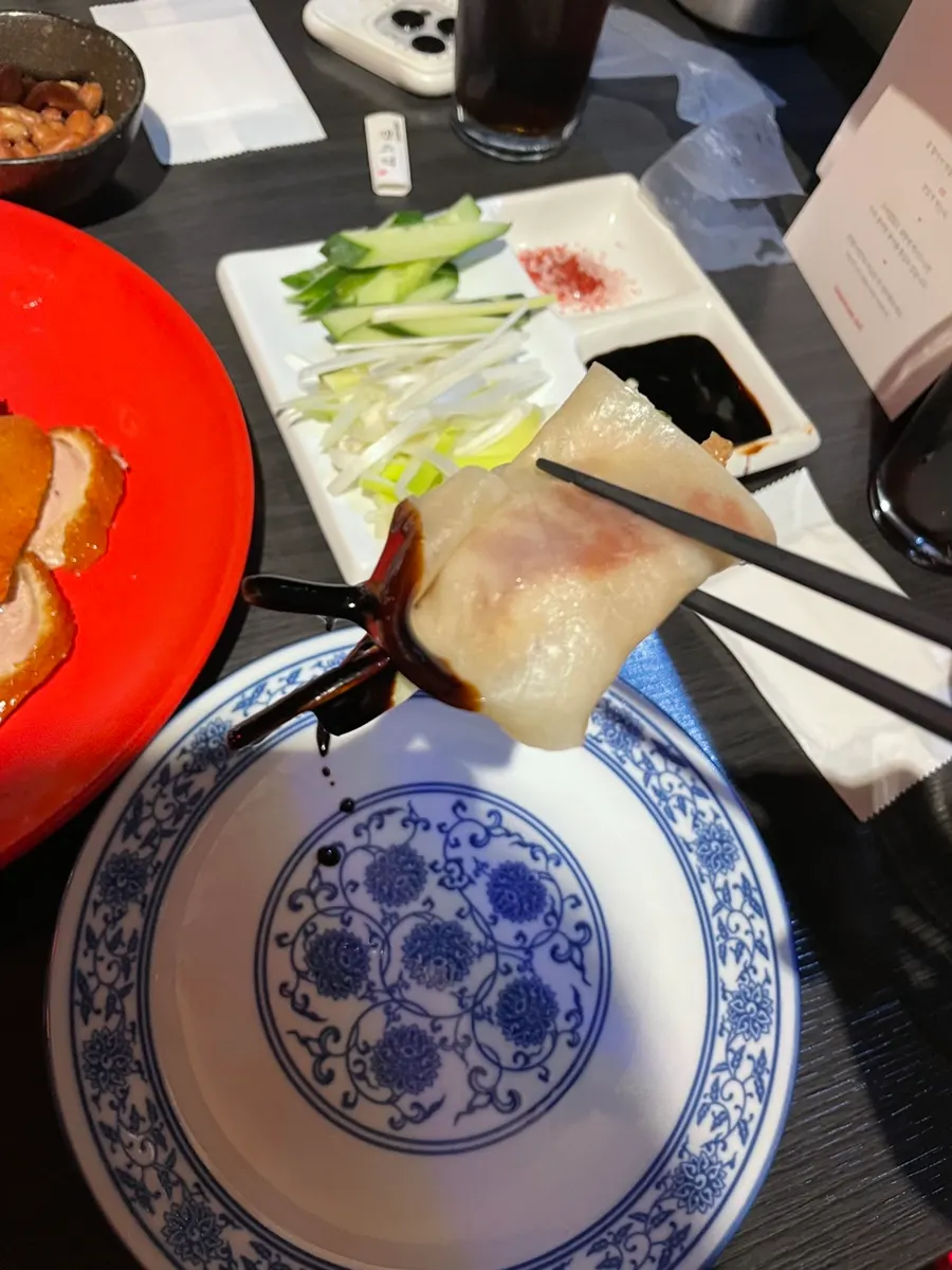 전병·파·오이·설탕 리필 안내문