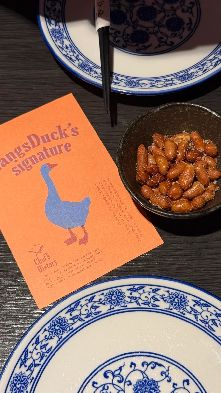 Peanuts served as a starter at Gang's Duck