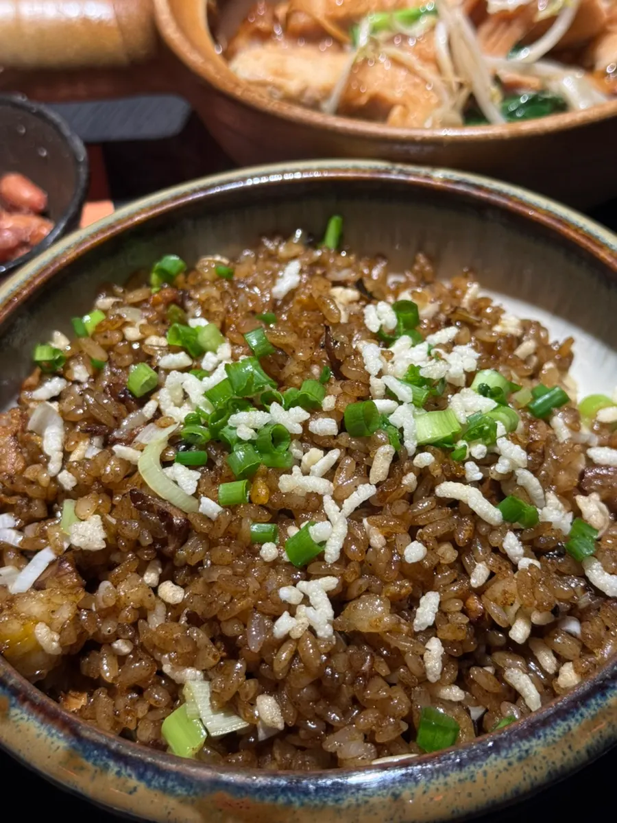 Steaming hot Peking duck fried rice