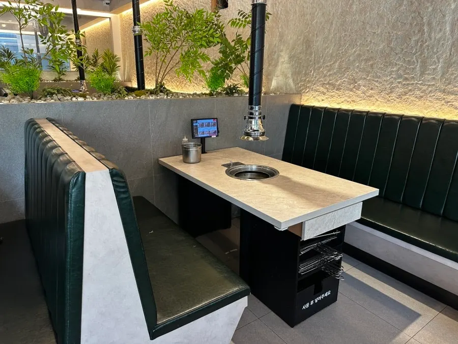 Interior view showing the kids' playroom next to the self-serve bar
