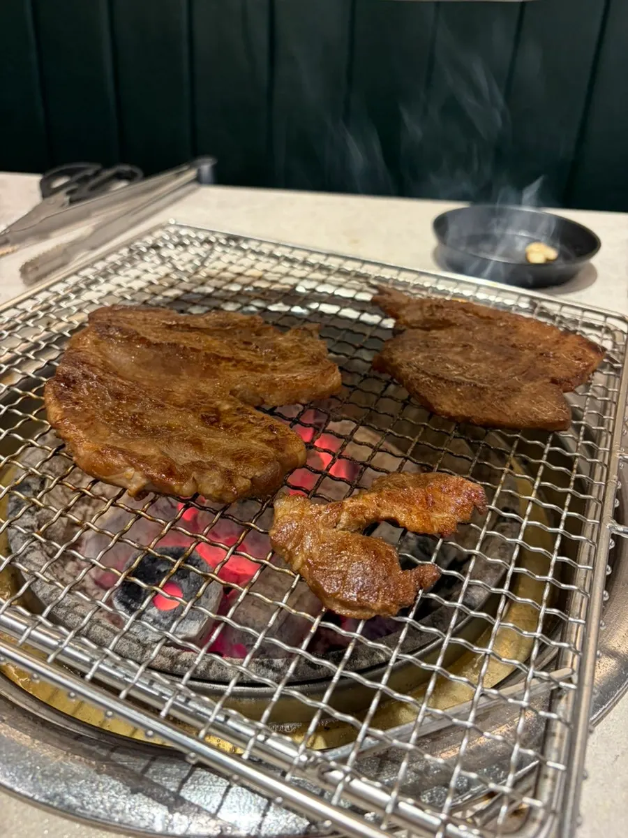 Pork belly on the grill plate