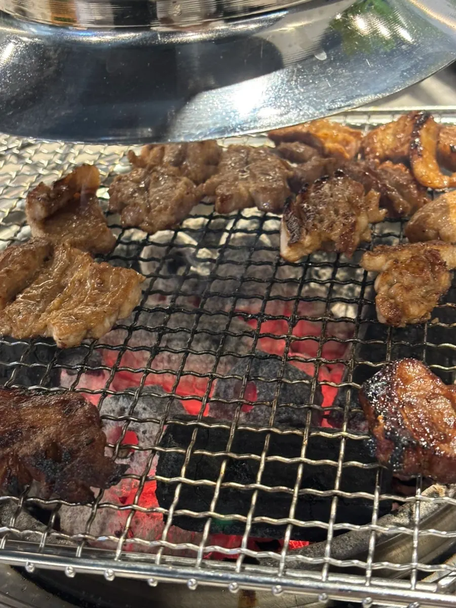 Pork ribs placed on the grill