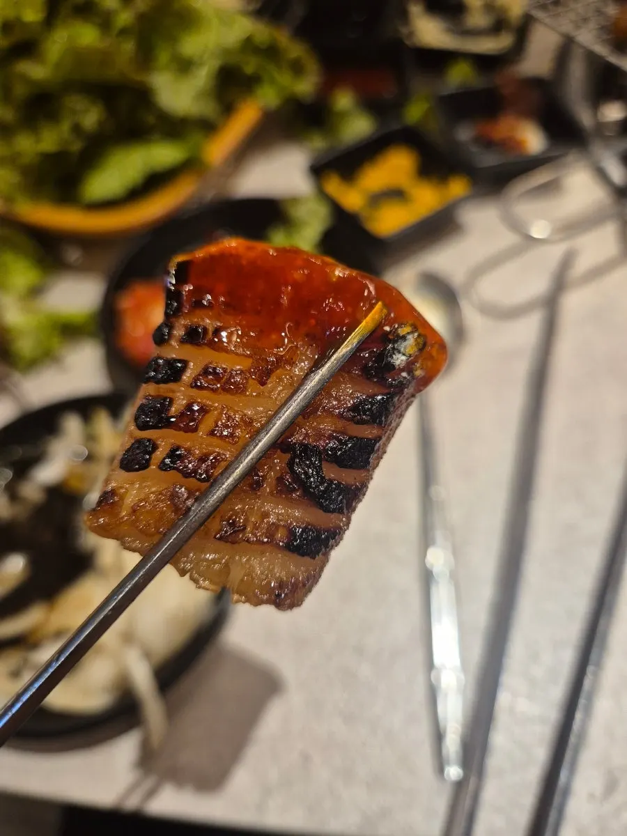 Pork skin grilled crispy on the pan