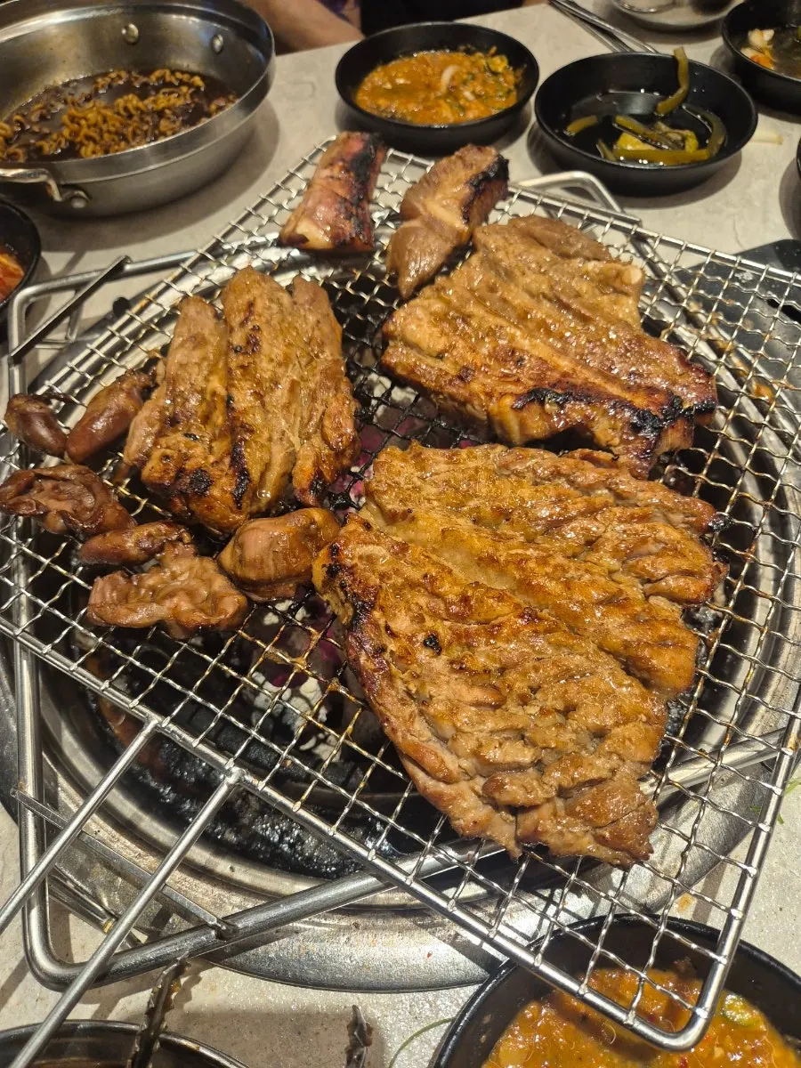 Makchang on the grill