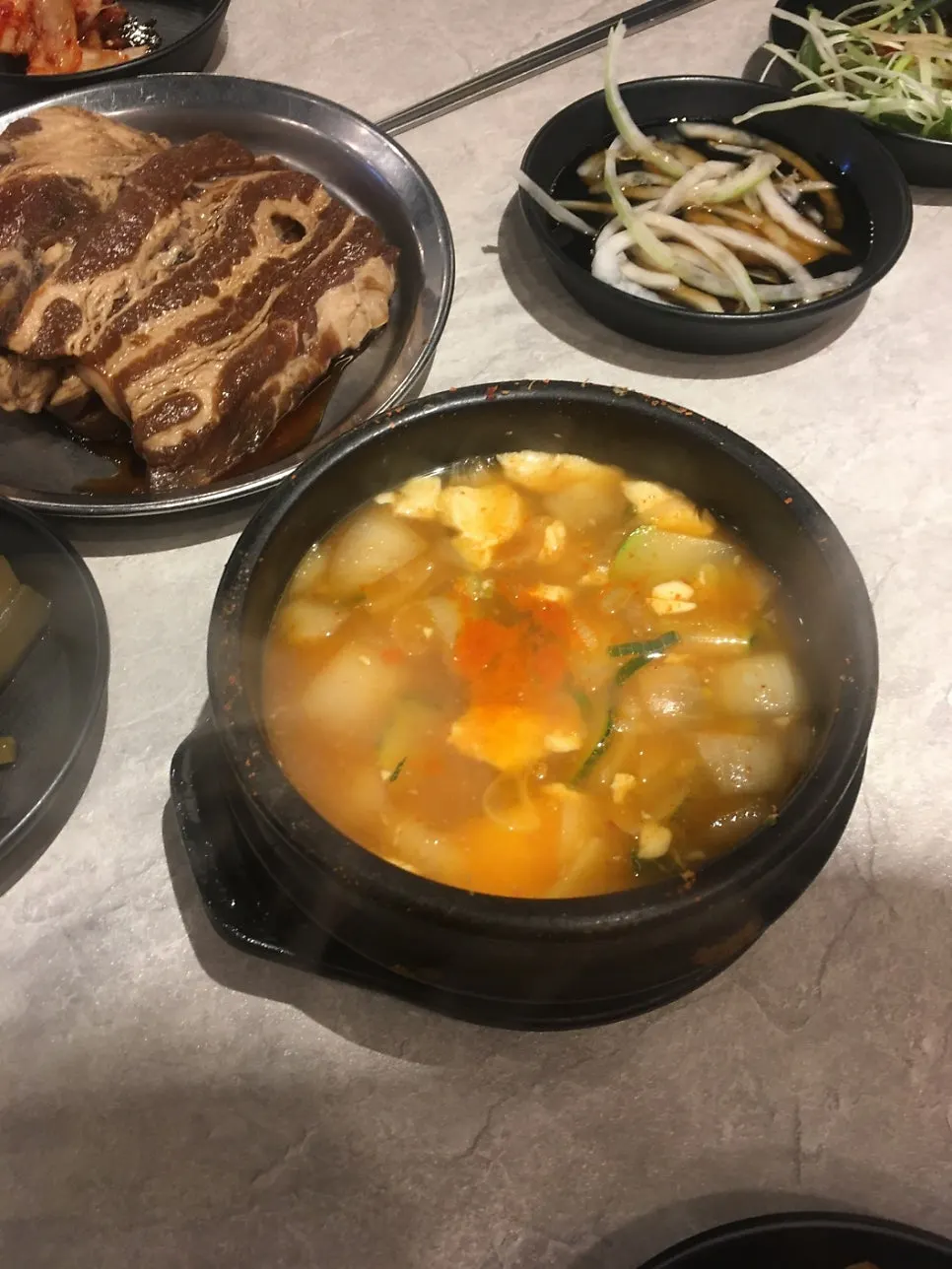A bowl of doenjang jjigae at Gankeun Galbi