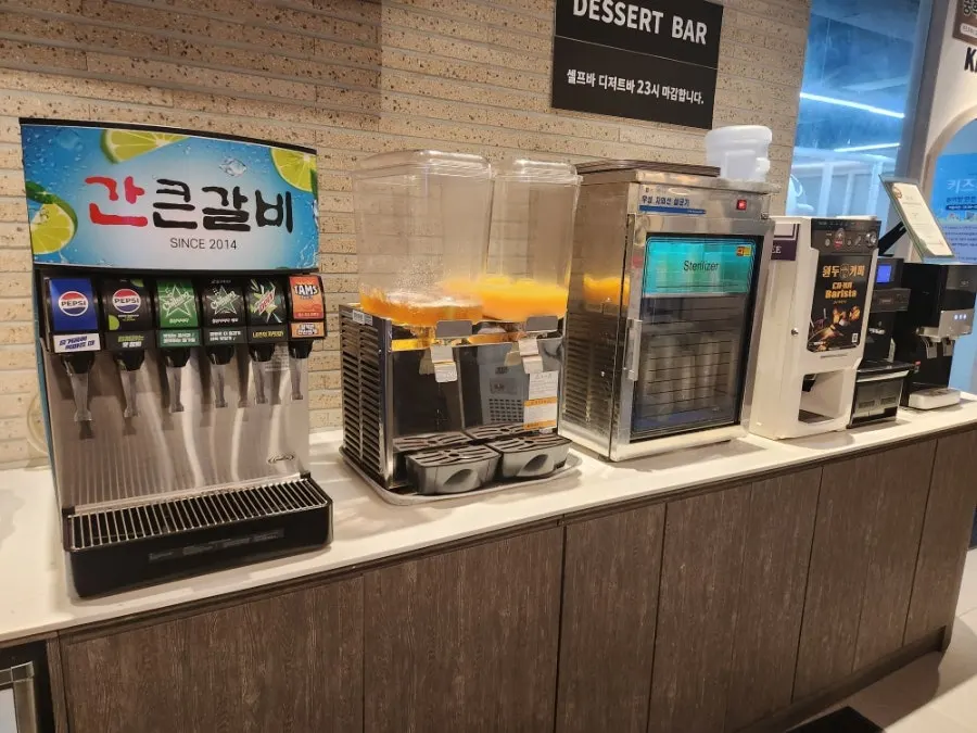 Dessert ice cream and drinks corner