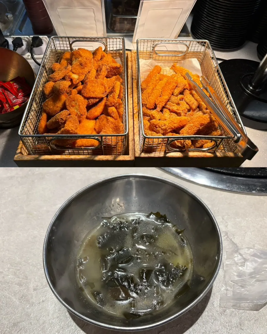 Fried snacks and tteokbokki at the self-bar