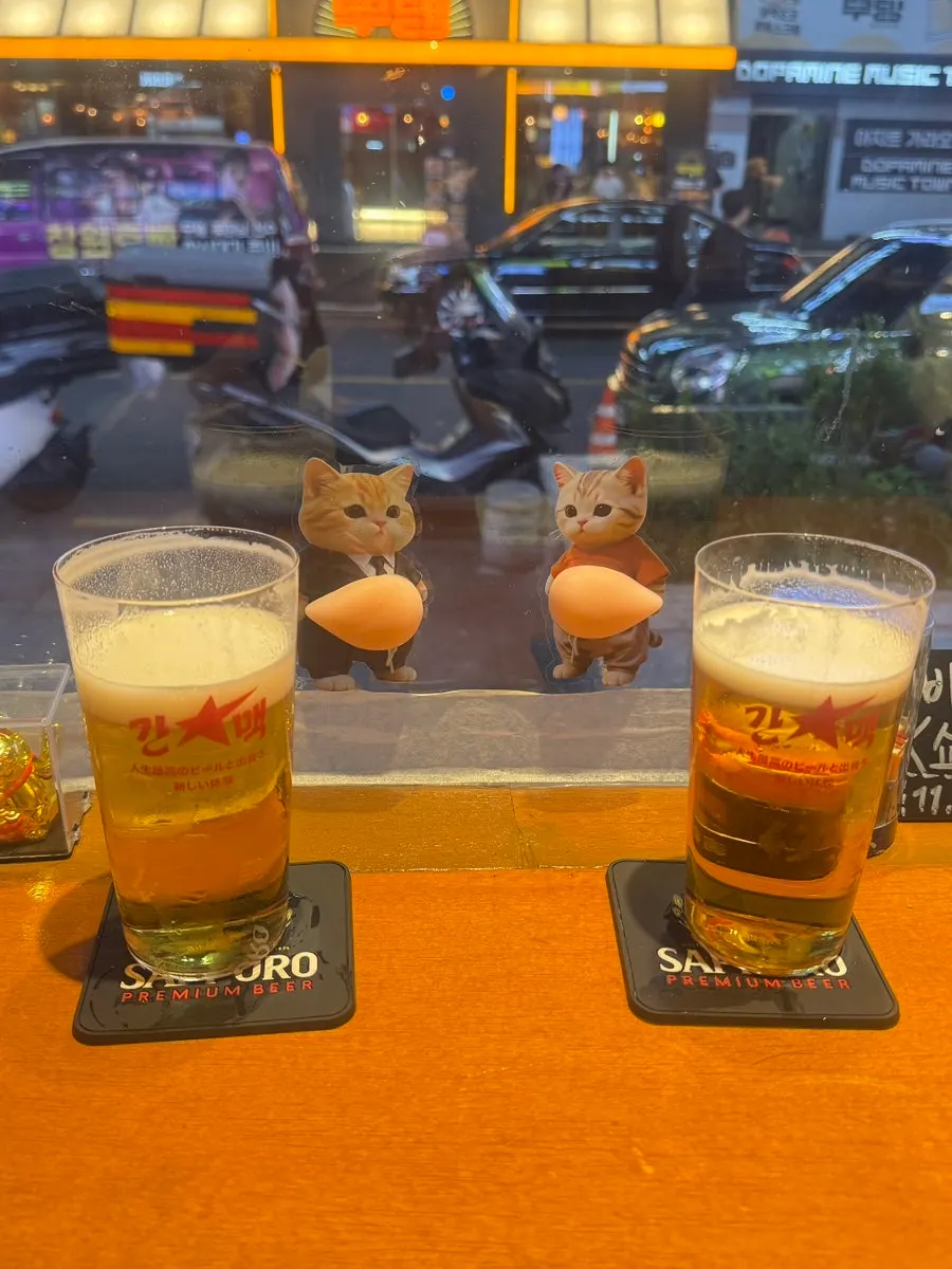 삿포로와 에비스 생맥주 비교 컷