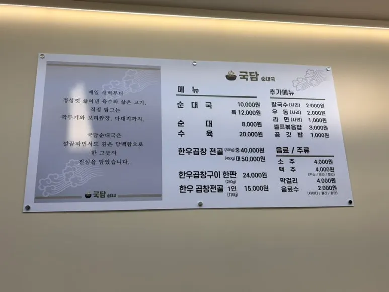 Wall-mounted menu board