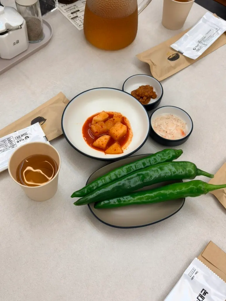 Full spread of sundae soup side dishes
