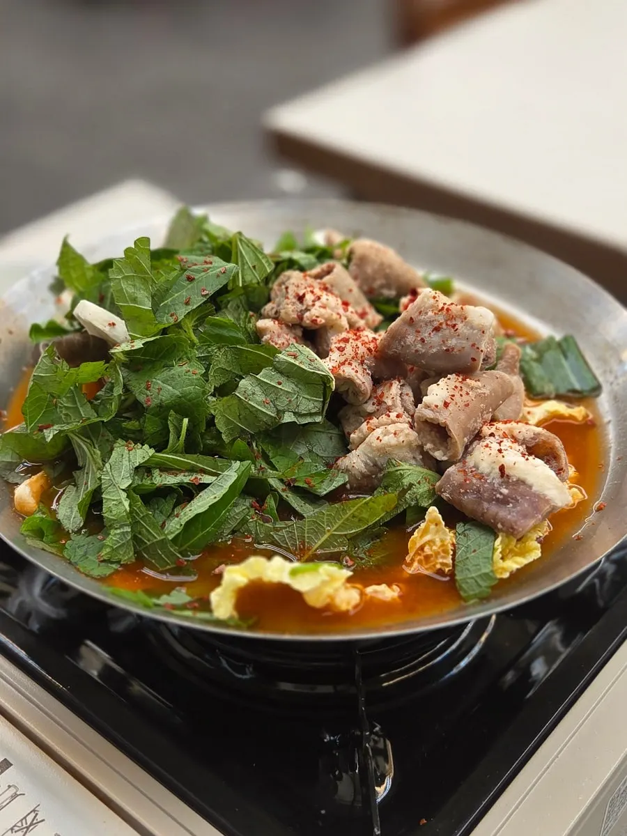 Sundae-guk with Korean sausage and meat
