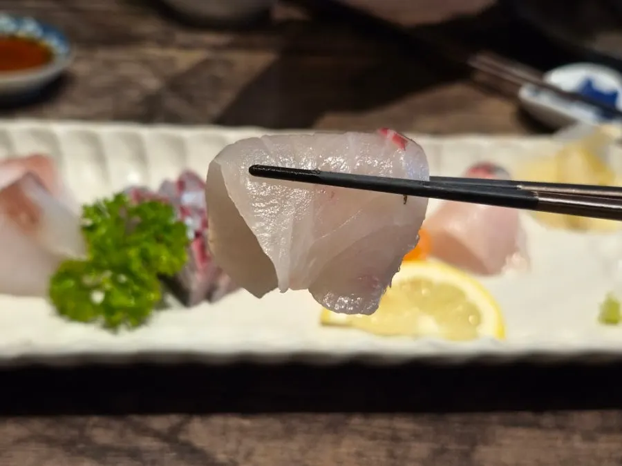 Plate of four kinds of aged sashimi at Gapposo