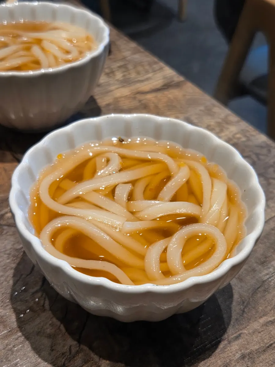 Udon served alongside the sharing menu