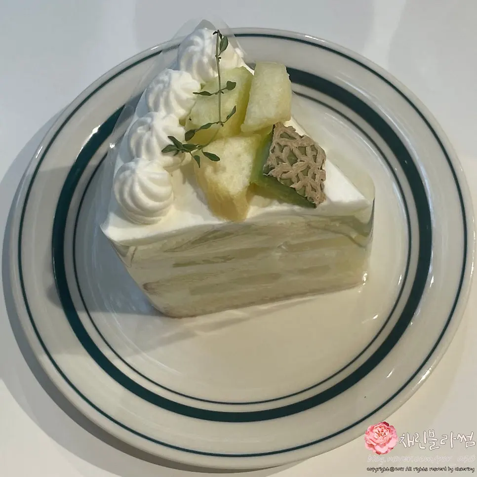 Slice of pure milk melon cake