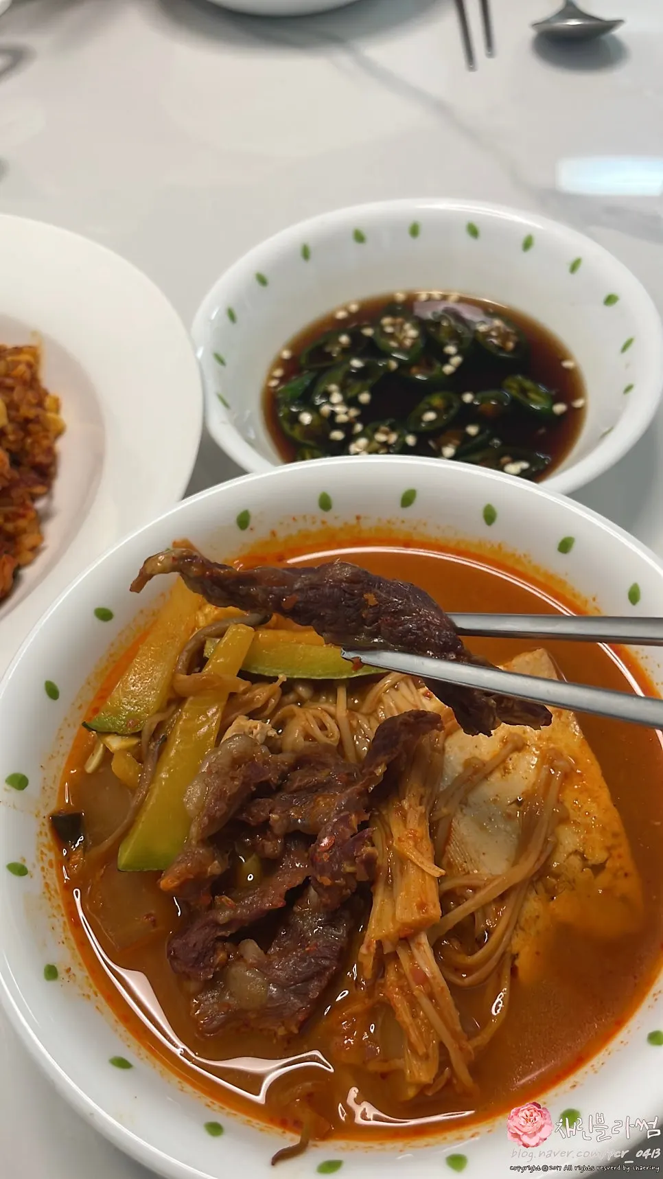 Spicy fried rice paired with grilled beef