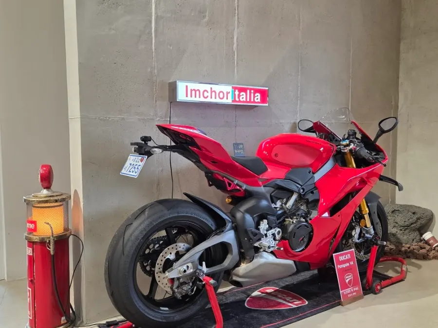 Bike on display inside the café