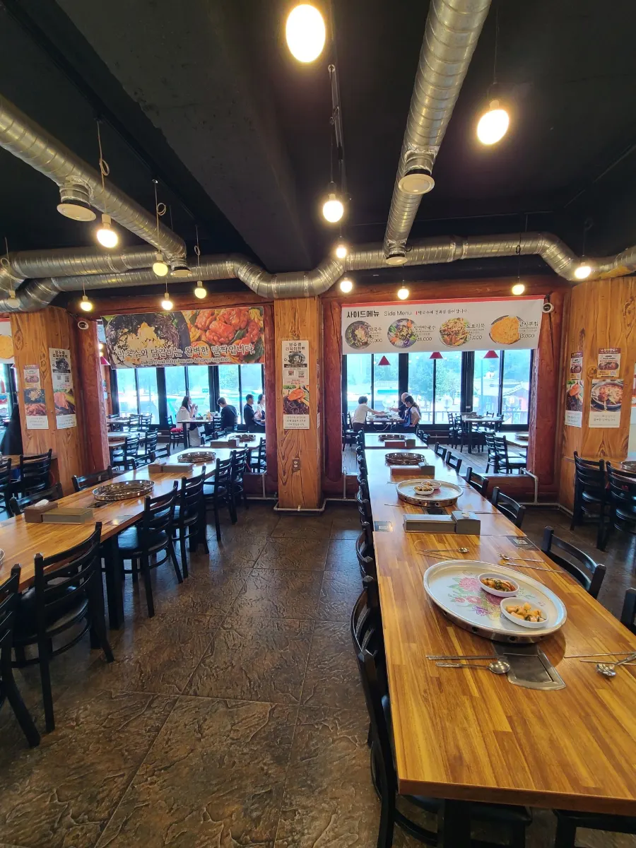 Dining hall with customers on a weekday afternoon