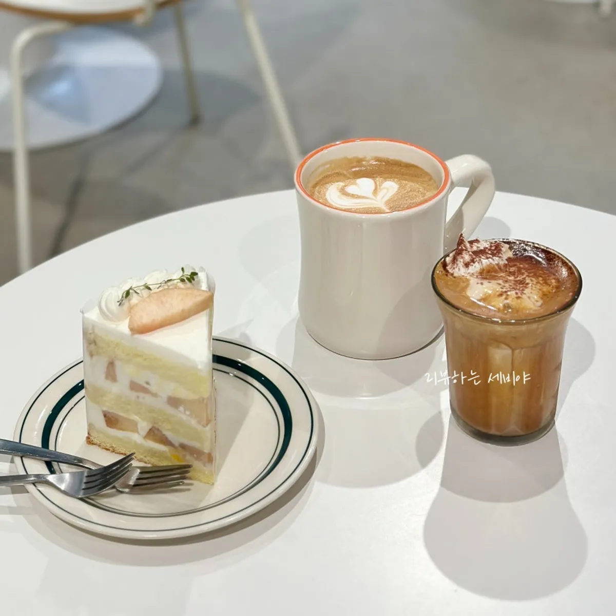 Pure milk cake and coffee at Cafe Imchori in Gapyeong