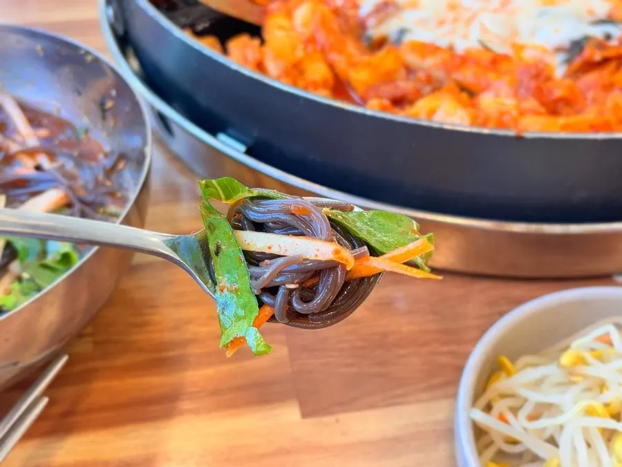 A bowl of makguksu in icy broth
