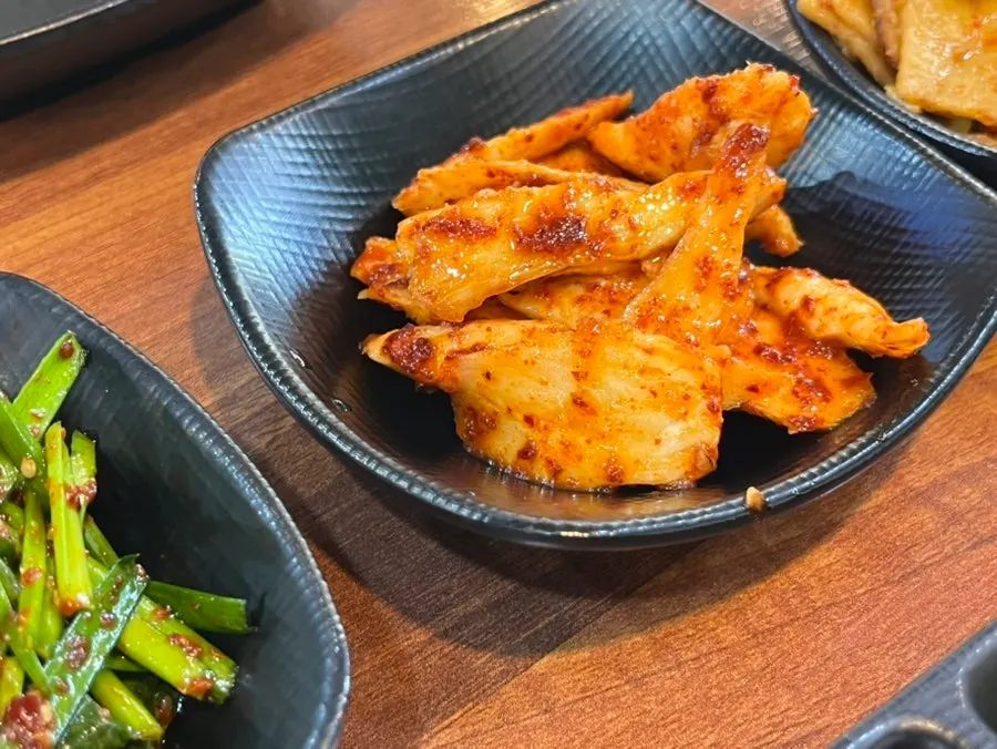 Plate of deodeok muchim side dish