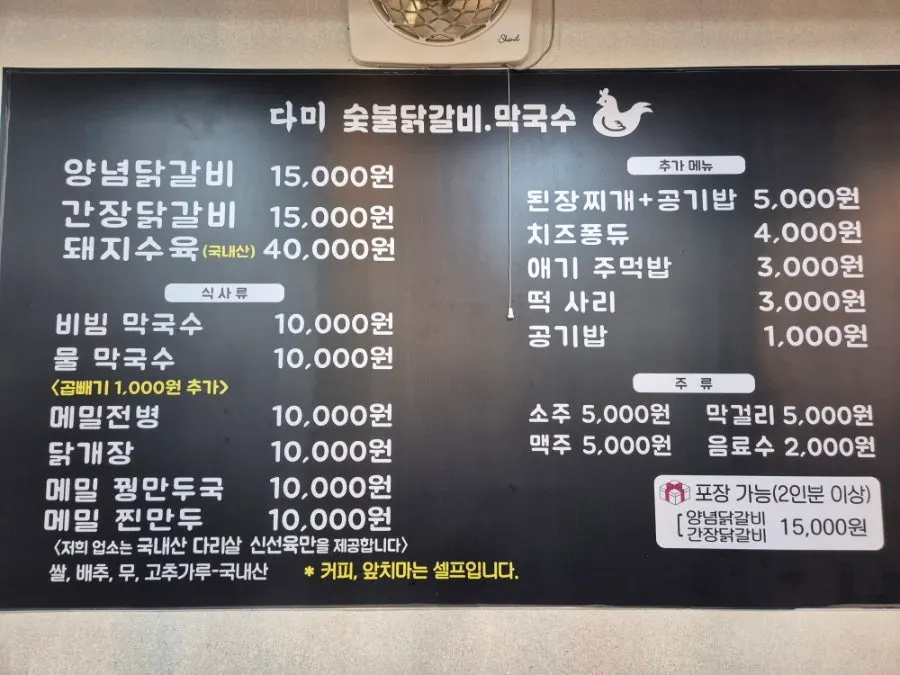 Kiosk menu screen
