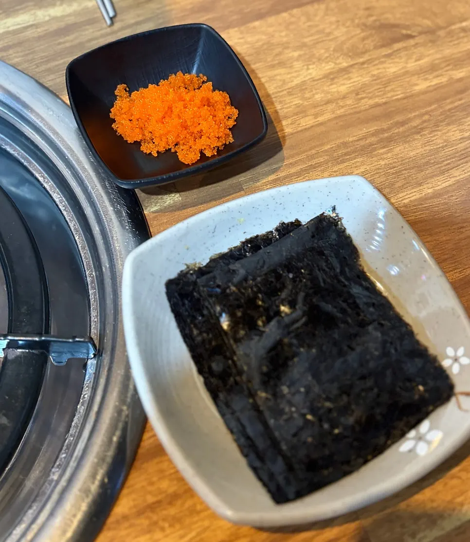 Seaweed and bean sprout soup served as standard sides