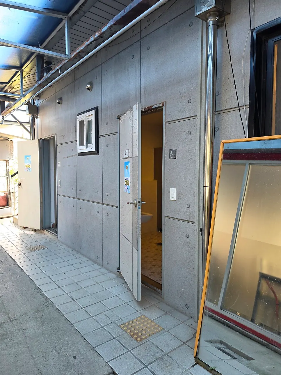 Extra seating area beyond the back door of the restaurant