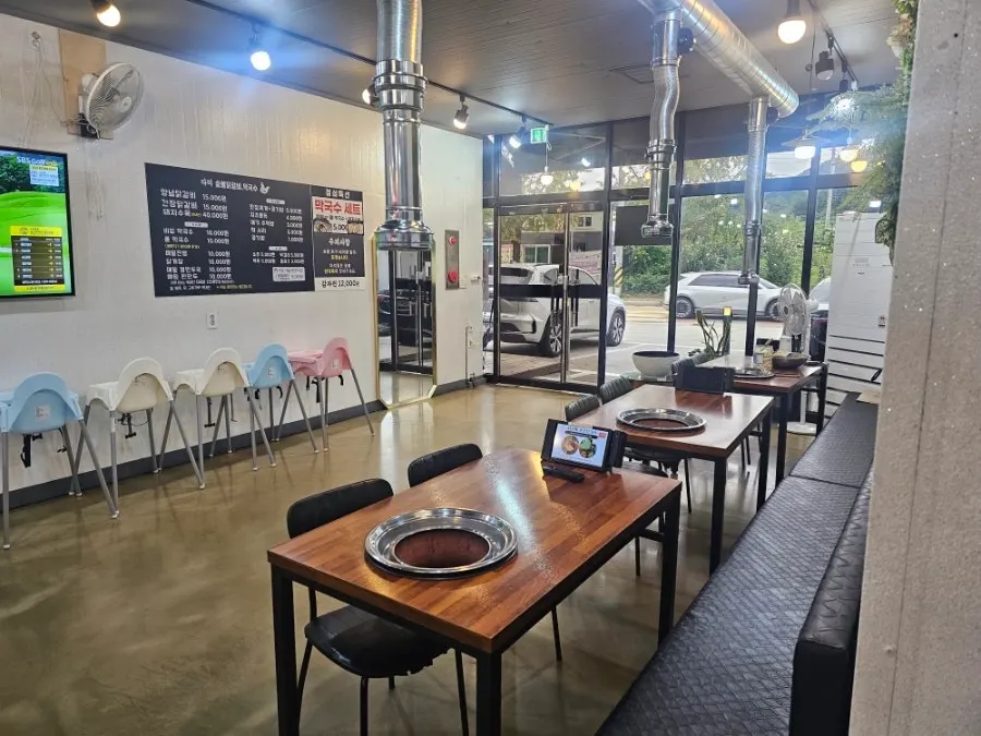 Interior with generous spacing between tables