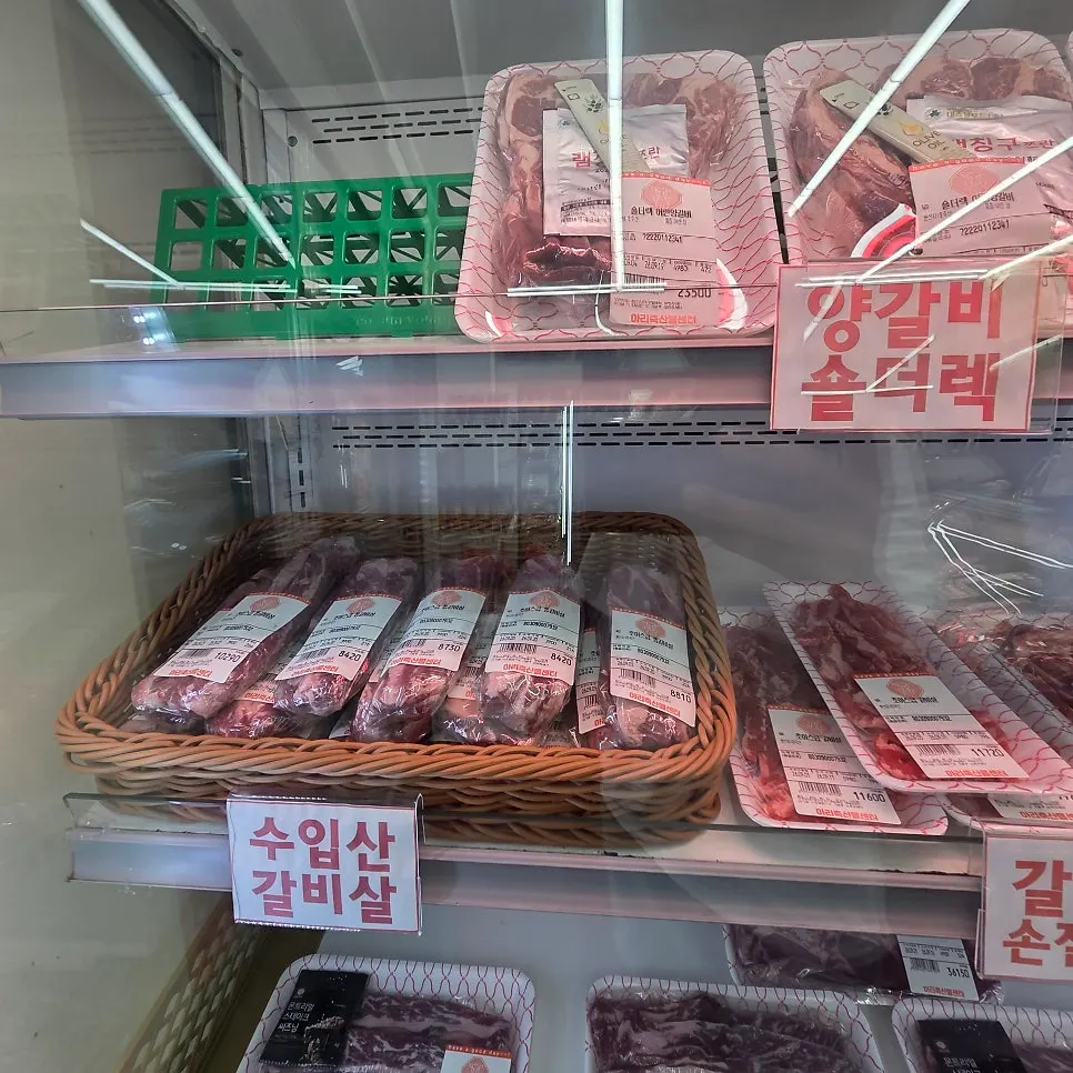Meat counter with a choice of different cuts