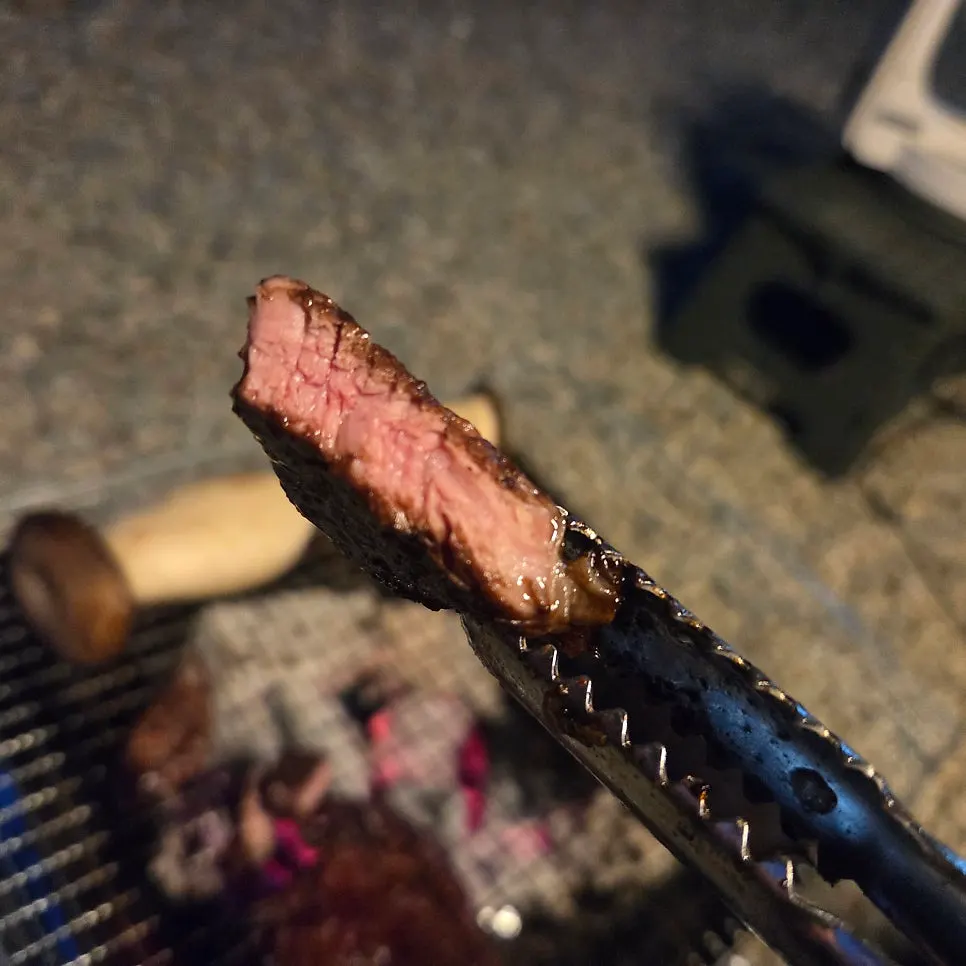 Juicy cross-section of Wagyu flower ribeye