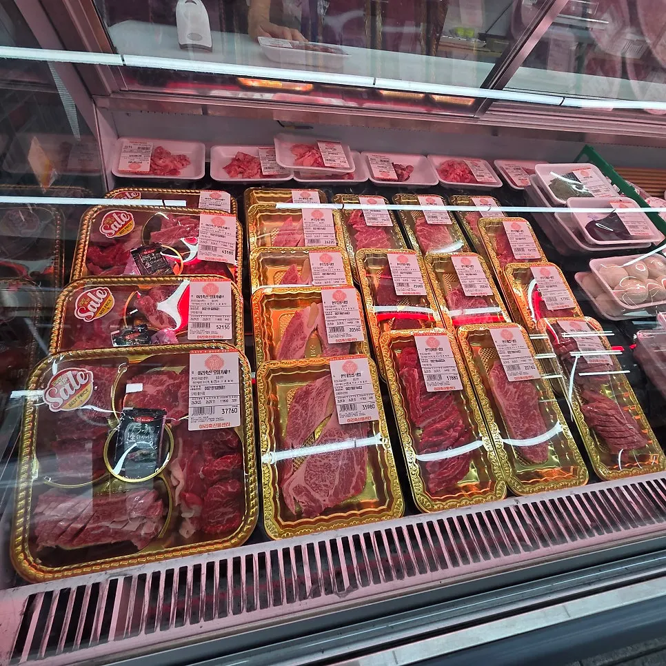A butcher shop to visit while shopping at Hanaro Mart