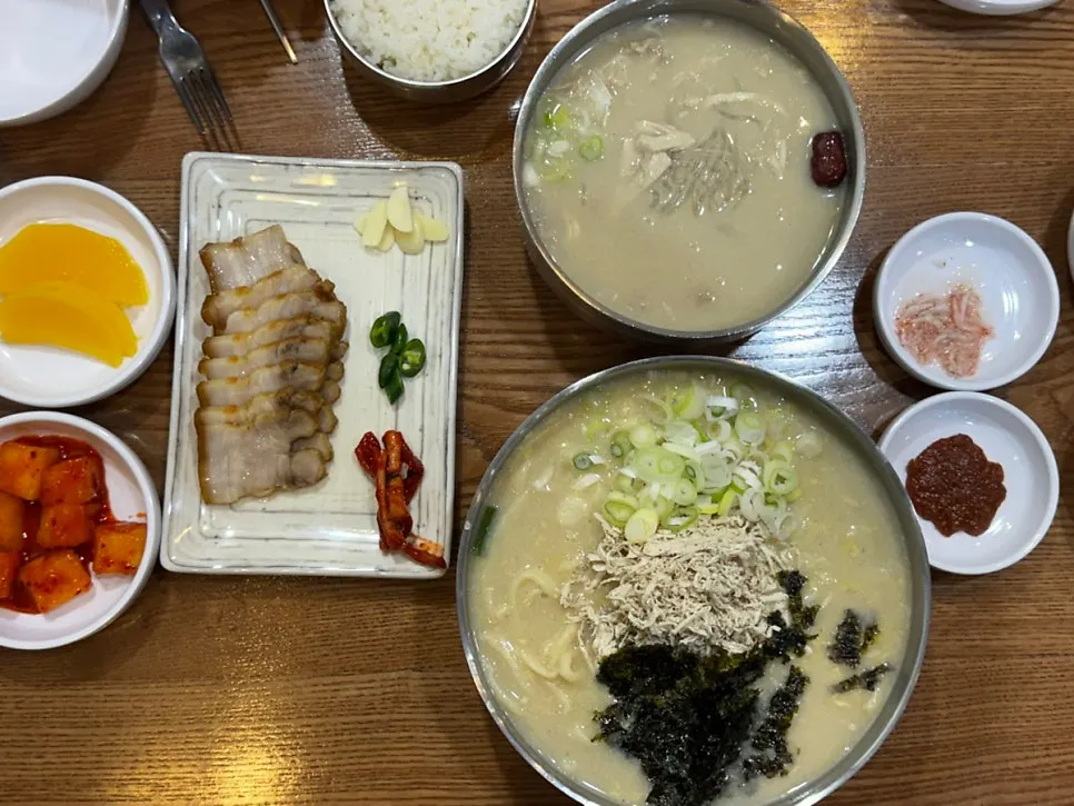한양닭칼국수 본점 식사 마무리 장면