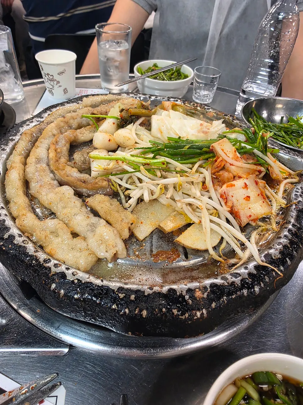 Beef gopchang served with vegetables