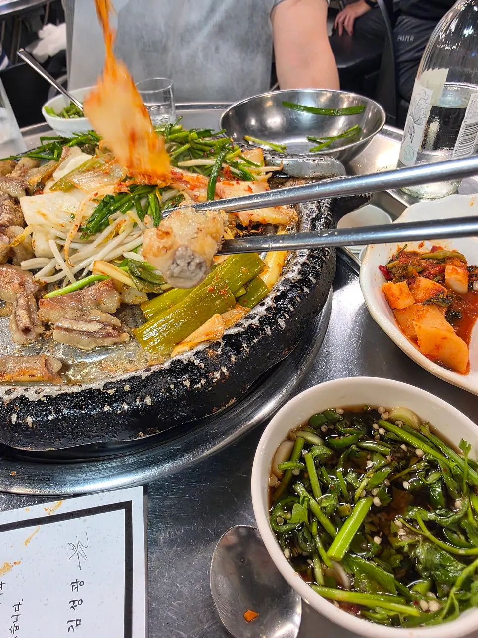 Cross-section of beef gopchang packed with filling