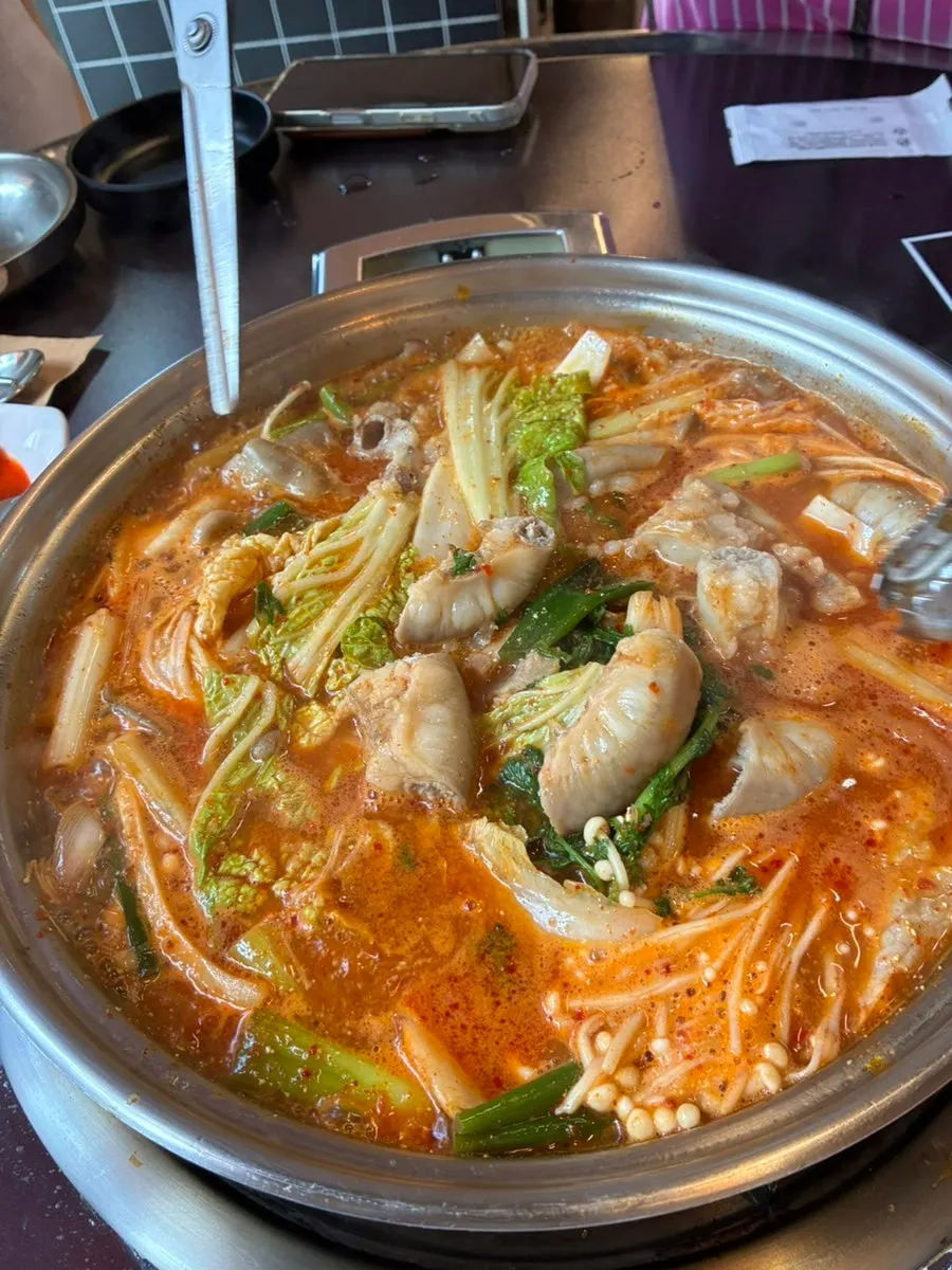 Cabbage kimchi in the hot pot