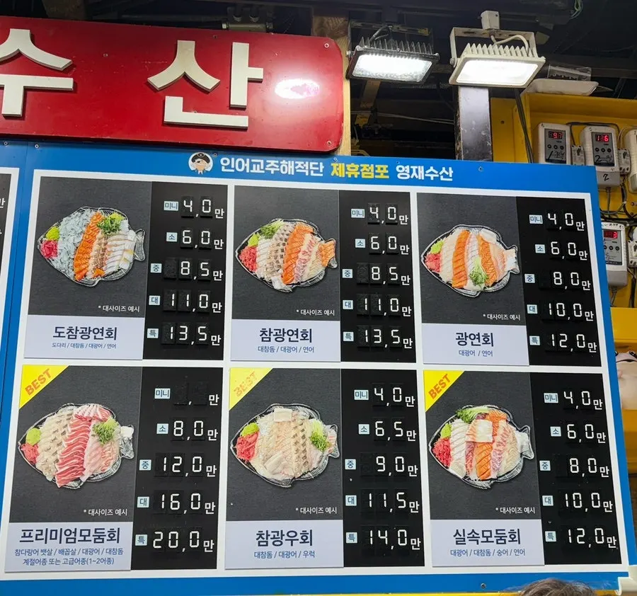 Seafood sales area at Yeongjae Susan