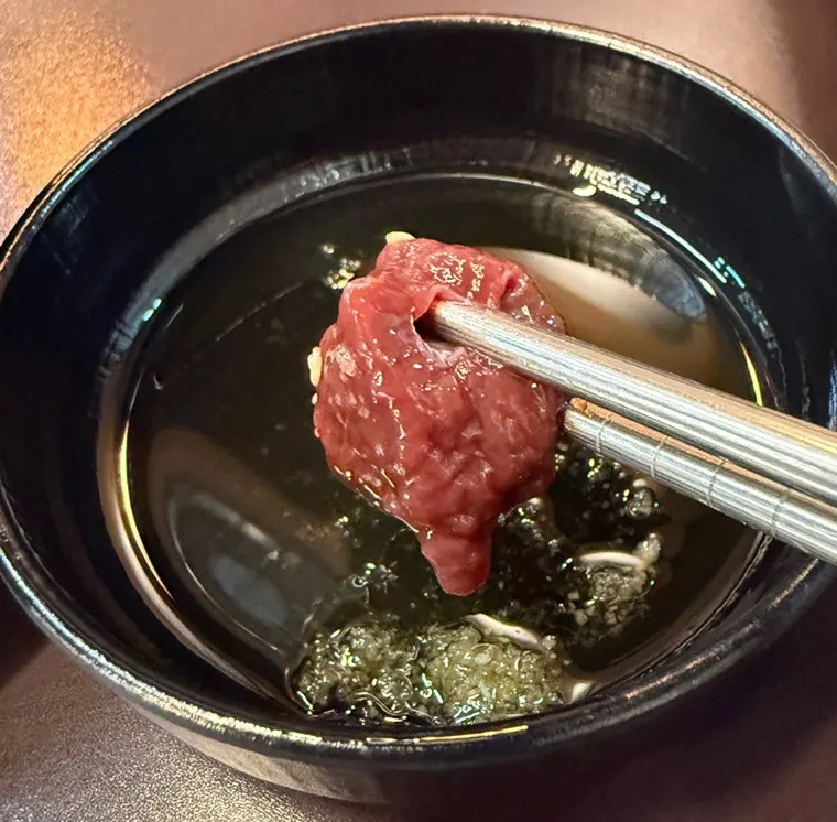 Complimentary raw liver and beef tripe