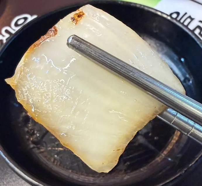Hanwoo daechang seared crisp on the sides