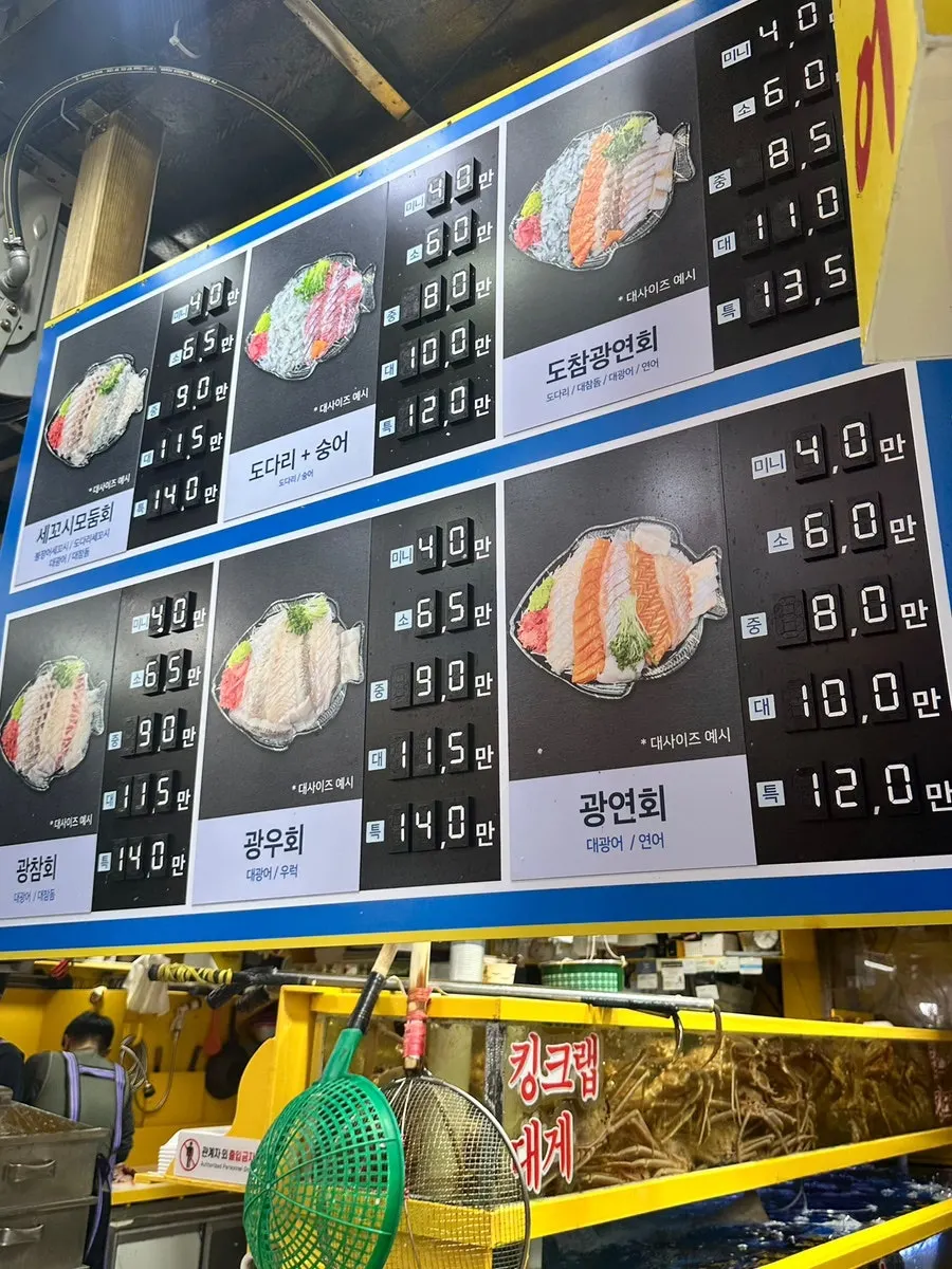 Seafood market scenery around Yeongjae Susan