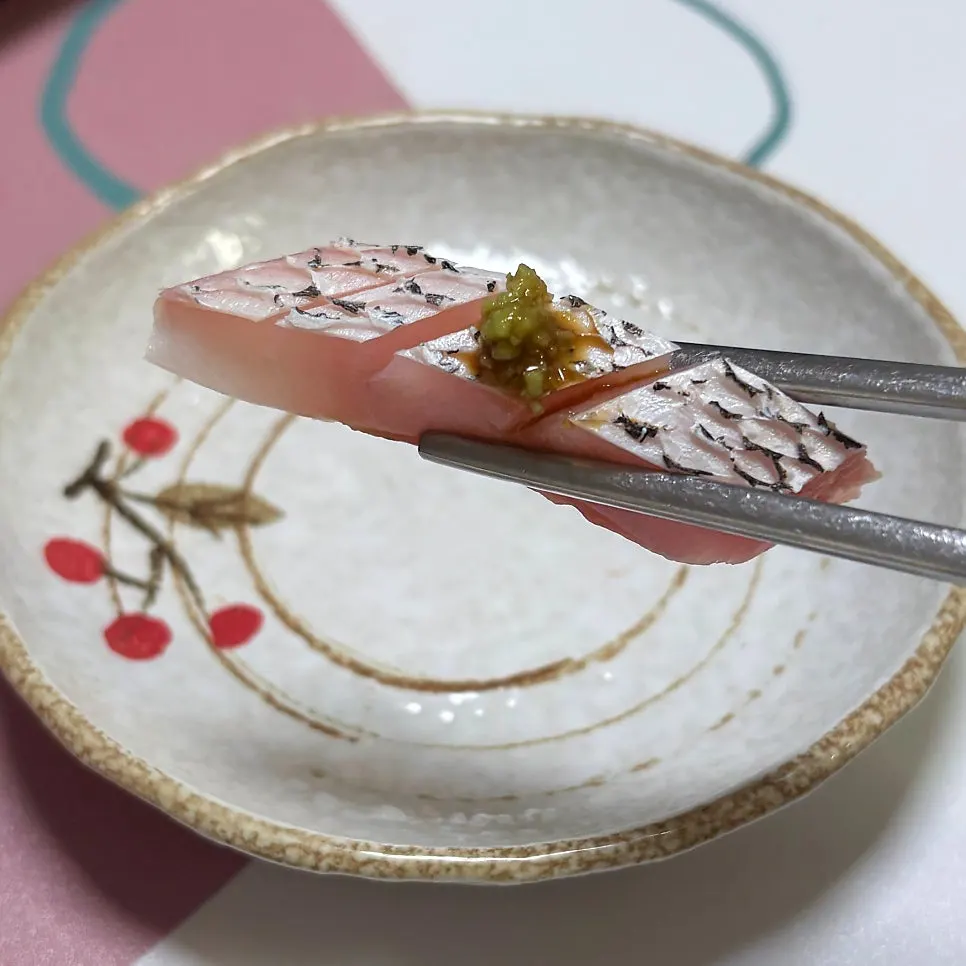 Plate of thickly sliced sashimi