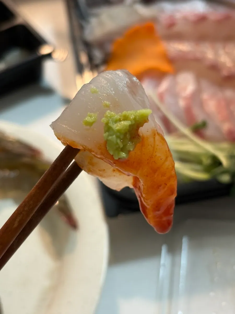 Live shrimp dipped in chogochujang