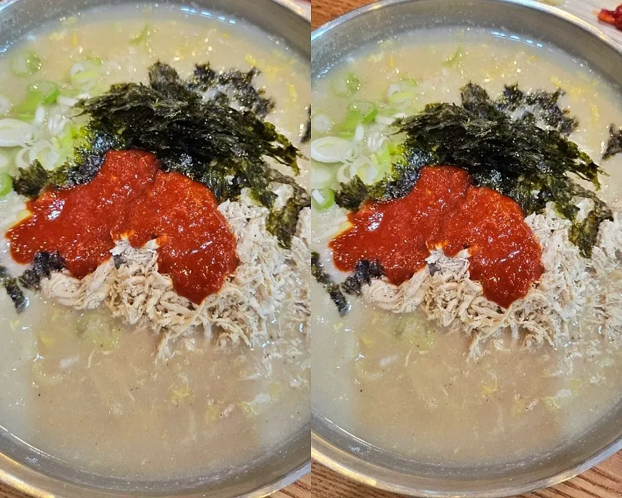매운한양닭칼국수와 미니수육 주문 메뉴
