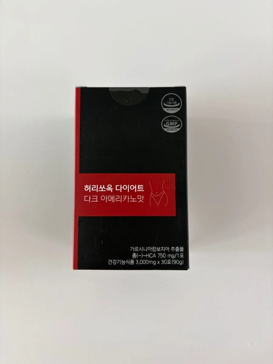 검은색과 붉은색 박스에 담긴 허리쏘옥 다이어트 30포