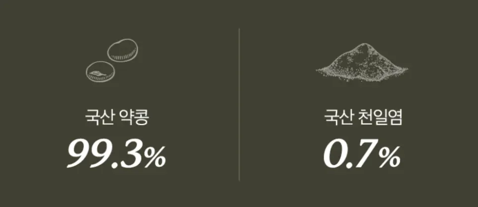 국산 약콩 99.3% 함량을 설명하는 제품 이미지