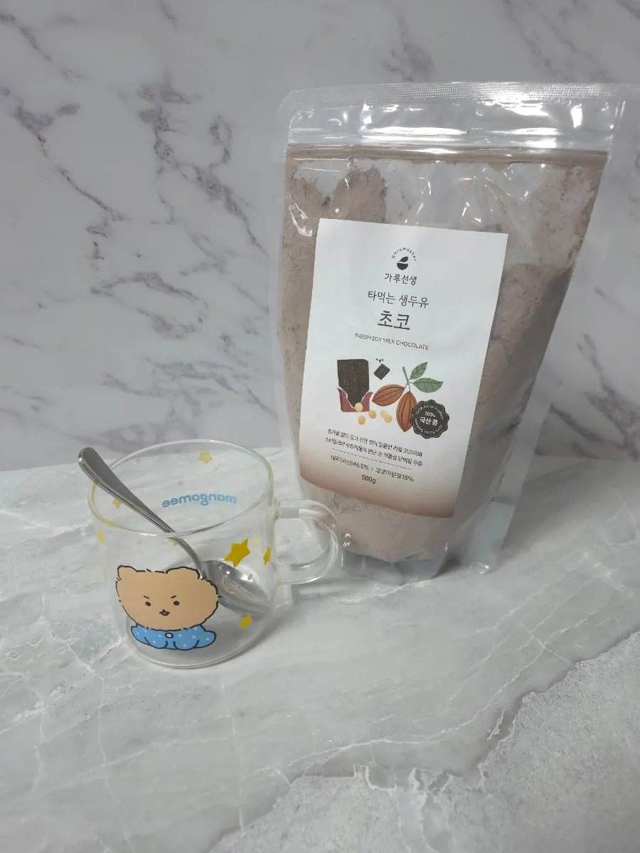 봉투 뒷면 원재료와 영양정보, 타먹는 방법 표기