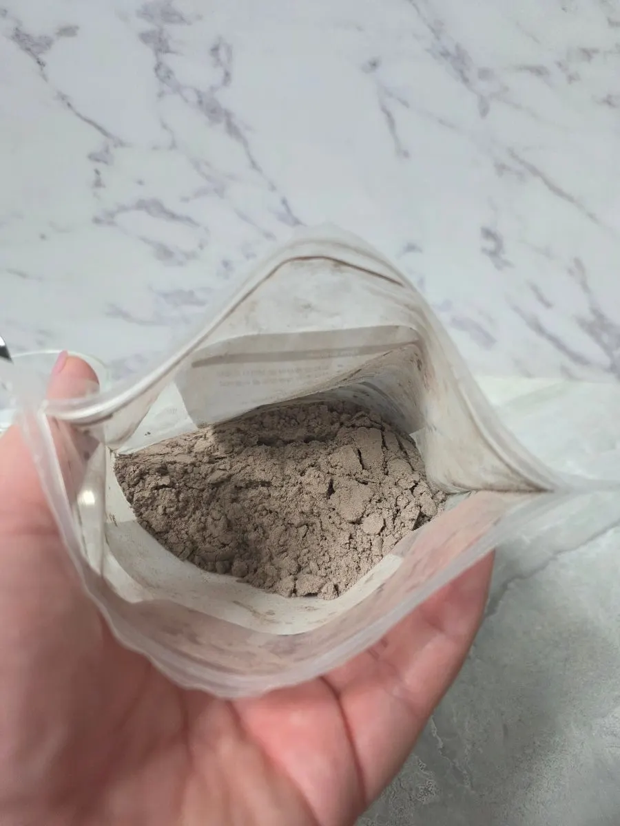 개봉한 500g 지퍼백 속 초코 두유 분말