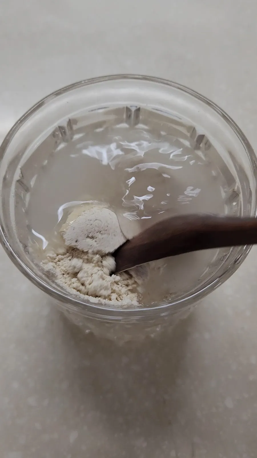 Finished oat drink after stirring